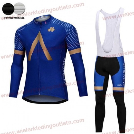 2018 AQUA BLUE SPORT winter Wielerkleding Set Wielershirt Lange Mouw+Lange fietsbroeken Bib A2018895