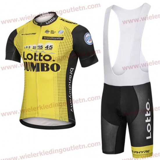 2018 Lotto Jumbo Wielerkleding Set Wielershirt Korte Mouw+Fiets Koersbroek A2018907