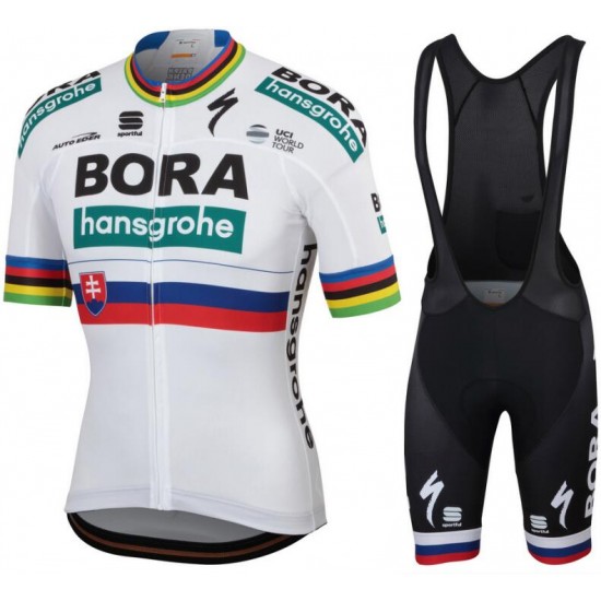 Bora Hansgrohe 2019 Slovak champion Fietskleding Set Fietsshirt Korte Mouw+Korte fietsbroeken Bib 190224017