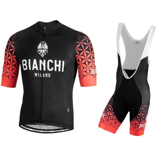 BIANCHI MILANO Pedaso red Fietskleding Set Fietsshirt Korte Mouw+Korte fietsbroeken Bib 190224076