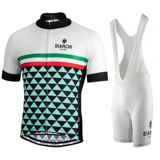 BIANCHI MILANO Codigoro white Fietskleding Set Fietsshirt Korte Mouw+Korte fietsbroeken Bib 190224091