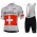 Team Ag2r La Mondiale 2018 Swiss Champion Fietskleding Set Wielershirt korte mouwen+Fiets Koersbroek 18A0011