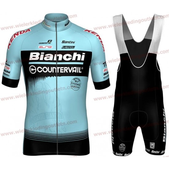 BIANCHI COUNTERVAIL 2018 Wielerkleding Set Wielershirt korte mouwen+Fiets Koersbroek D114