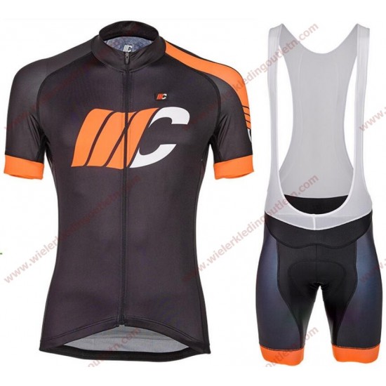 Cipollini Easy Zwart oranje Wielerkleding Set Fietsshirt Korte Mouw+Fiets Koersbroek 18C10283