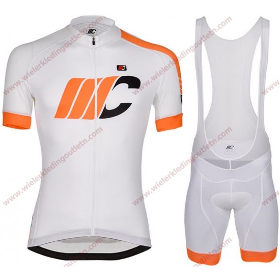 Cipollini Easy Wit oranje Wielerkleding Set Fietsshirt Korte Mouw+Fiets Koersbroek 18C10277