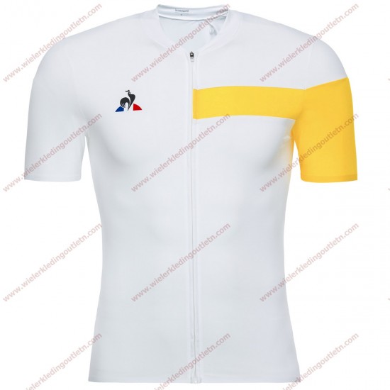 Le Coq Sportif Optical Geel wit Wielershirt korte mouw 18C10223