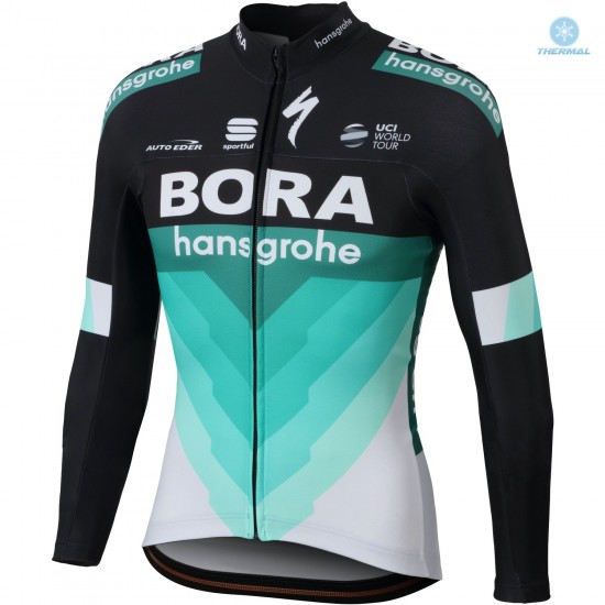 2018 Profteam Bora Hansgrohe zwart Fietsshirt lange mouw Winter Uqoci