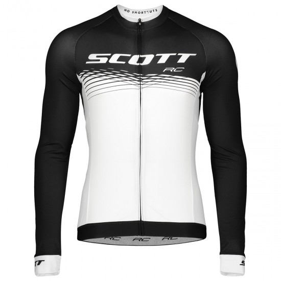 2019 Scott-RC PRO zwart-wit Wielershirts lange mouw OanhQ