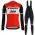 Trek Segafredo 2019 rood Fietskleding Set Fietsshirt lange mouw+Lange Fietsbroeken Bib 7J2LV