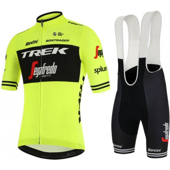 Trek Segafredo 2019 training Fluo geel Fietskleding Set Fietsshirt Korte Mouw+Korte fietsbroeken Bib ka3FW
