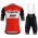 Trek Segafredo 2019 rood Fietskleding Set Fietsshirt Korte Mouw+Korte fietsbroeken Bib t9lBV