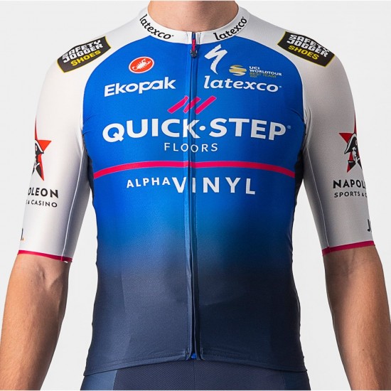 Quick Step Alpha Vinyl 2022 Aero Race 6.1 fietsshirt met korte mouwen (lange ritssluiting) professioneel wielerteam